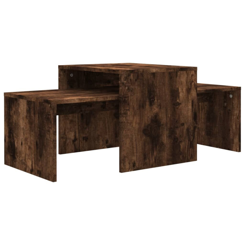 Vidaxl (Smoked Oak) Coffee Table Set Hallway Side Table Tea Sofa Table Engineered Wood