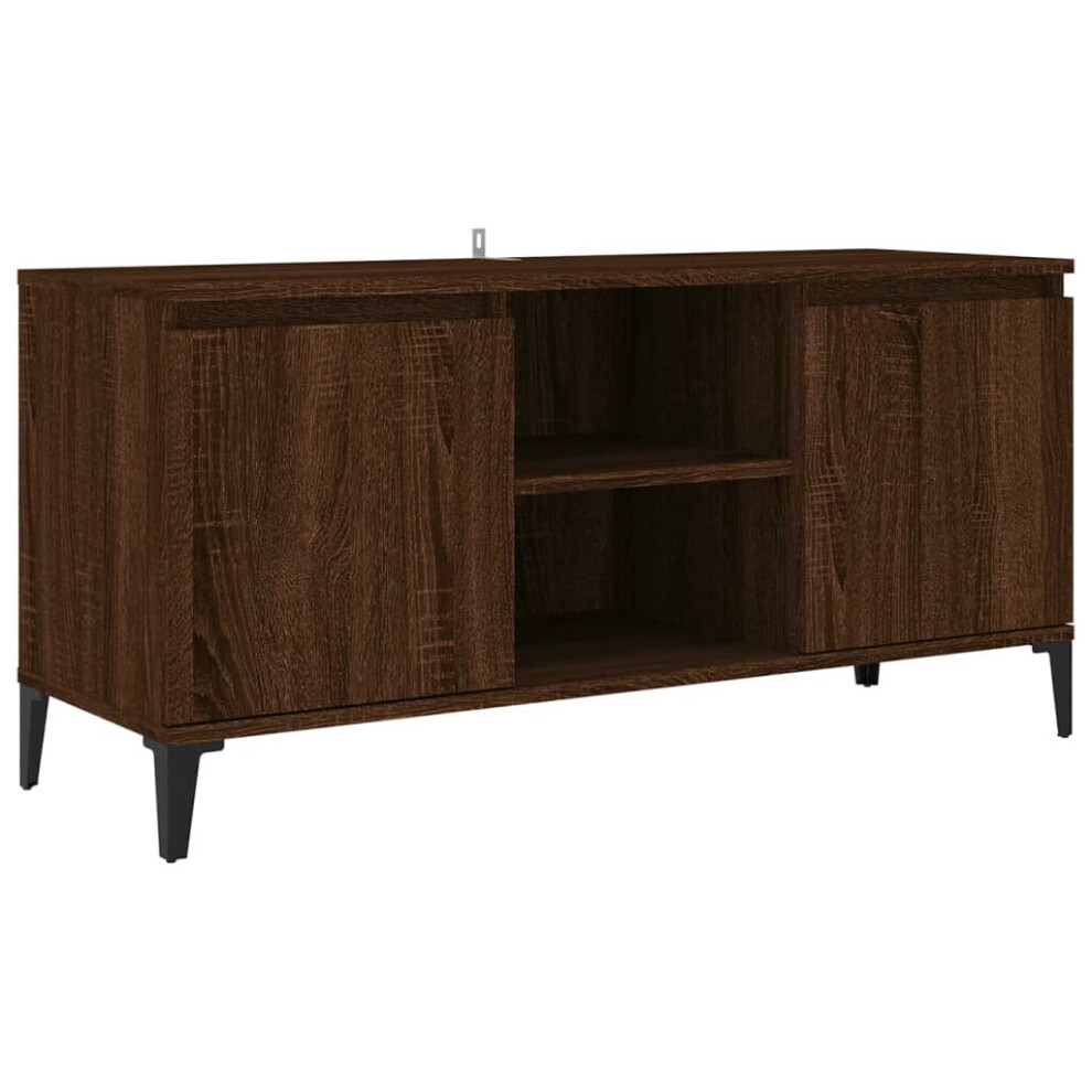 (brown oak) vidaXL TV Cabinet with Metal Legs Sideboard TV Stand Low Board Multi Colours