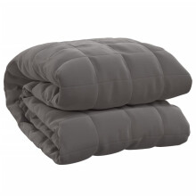 (grey, 200 x 200 cm/9 kg) vidaXL Weighted Blanket Bedding Anxiety Blanket Bedroom Quilt Blanket Fabric