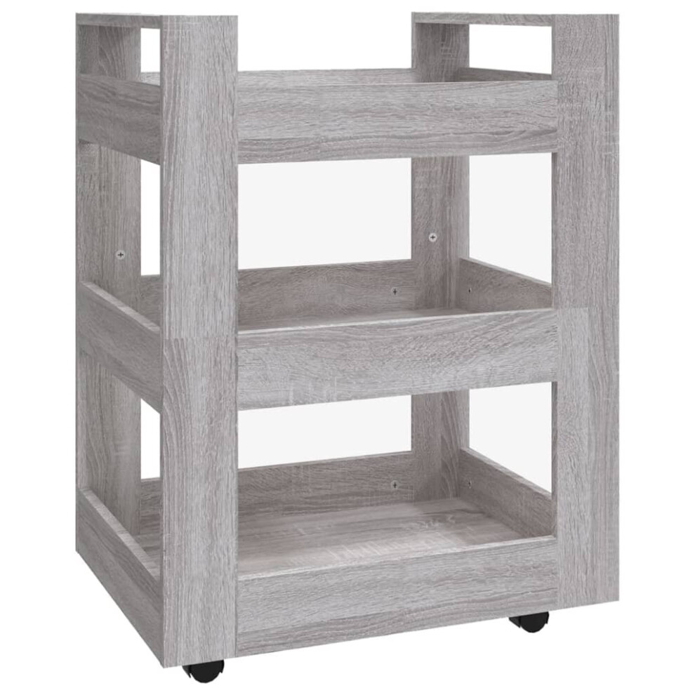 Vidaxl (Grey Sonoma) Kitchen Trolley Engineered Wood Organiser Trolley Rack Multi Colours