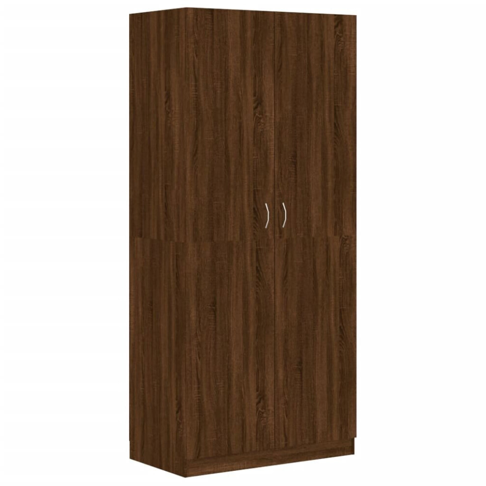 (brown oak) vidaXL Wardrobe Clothing Cabinet Hanger Organiser Unit Chipboard Multi Colours