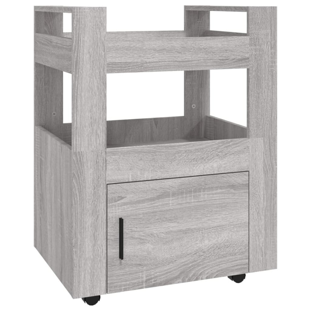Vidaxl ( Sonoma) Kitchen Trolley Engineered Wood Organiser Food Tea Rack Multi Colours Grey