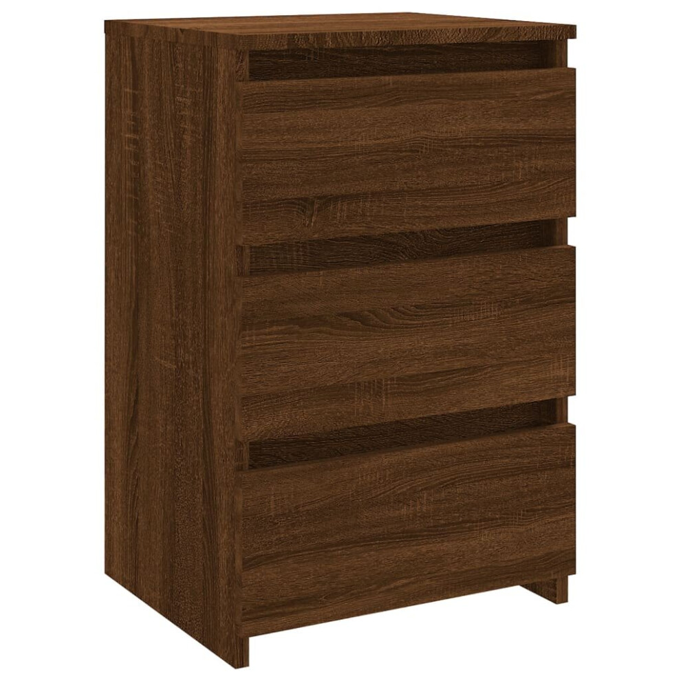 (Brown oak, 1) vidaXL 1/2x Bed Cabinet Engineered Wood Side Storage Cabinet Multi Colours