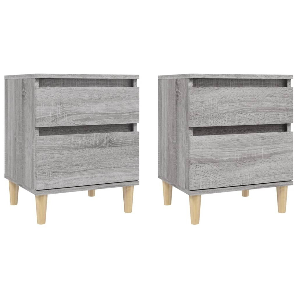 (Grey sonoma, 2 x Bedside cabinet) vidaXL 1/2x Bedside Cabinet Nightstand End Table Telephone Stand Multi Colours