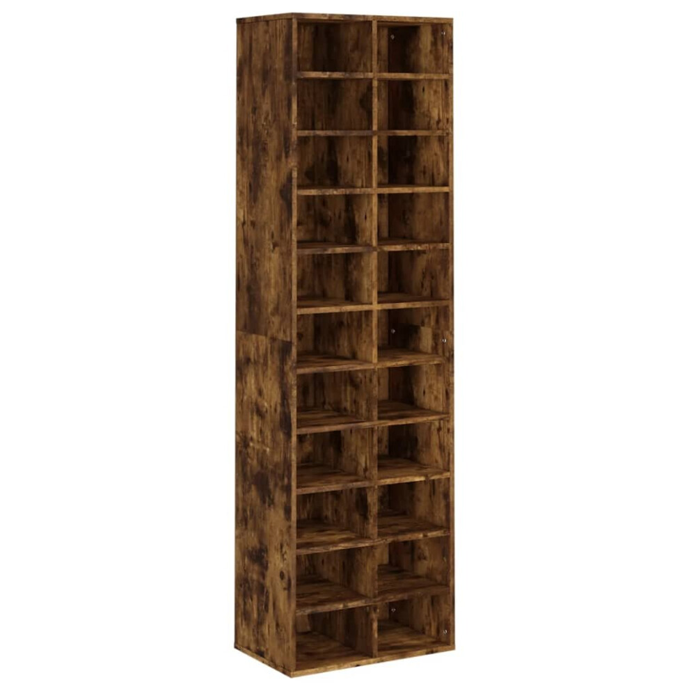 Vidaxl (Smoked Oak) Shoe Cabinet Engineered Wood Shoe Organiser Stand Rack Shoe Shelf Rack