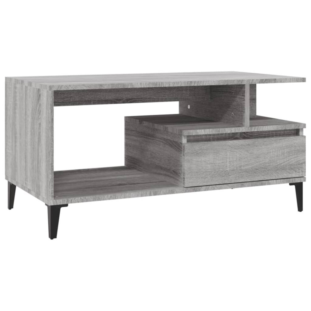 Vidaxl (Grey Sonoma) Coffee Table Engineered Wood Side Sofa Couch Accent Table Multi Colours