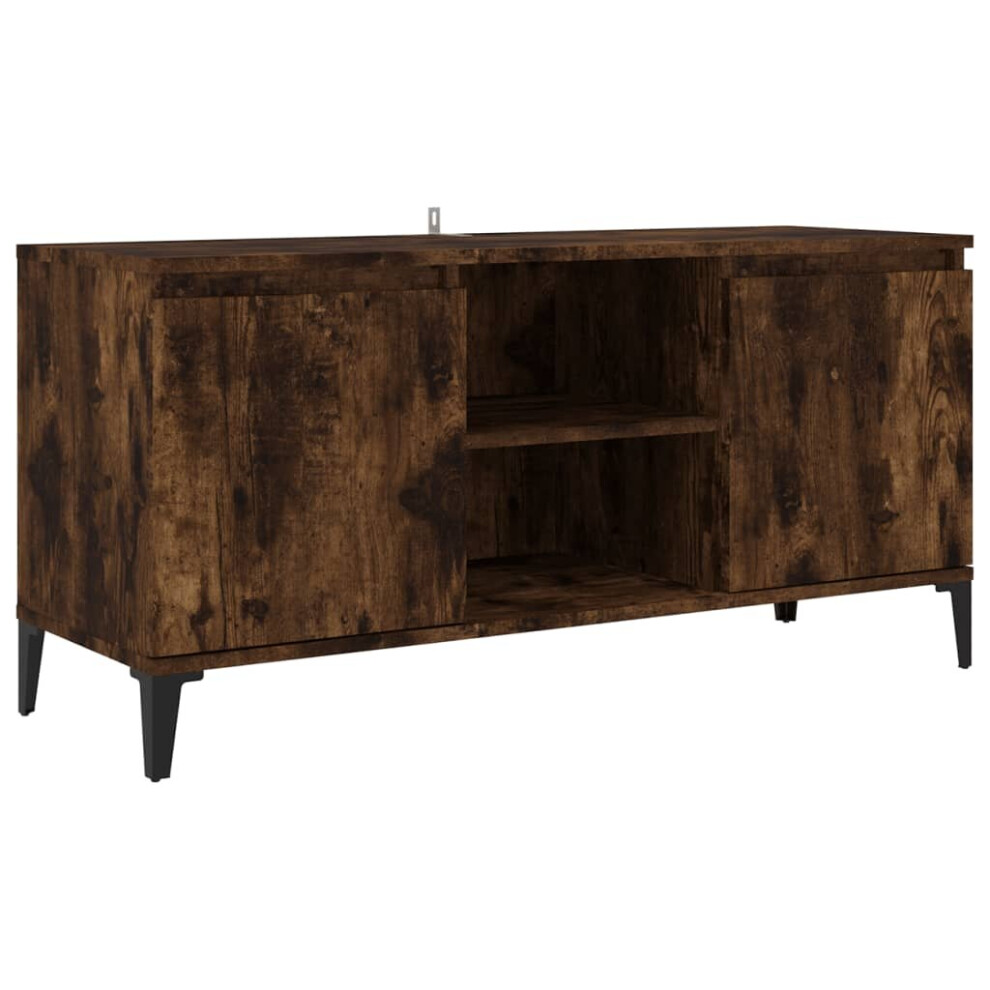 (smoked oak) vidaXL TV Cabinet with Metal Legs Sideboard TV Stand Low Board Multi Colours