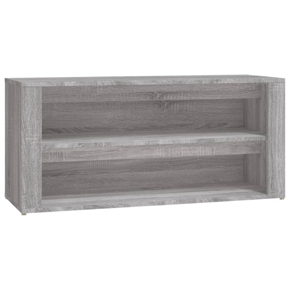 VidaXL Shoe Rack Grey Engineered Wood 100x35x45 cm - Storage Cabinet - Image 2