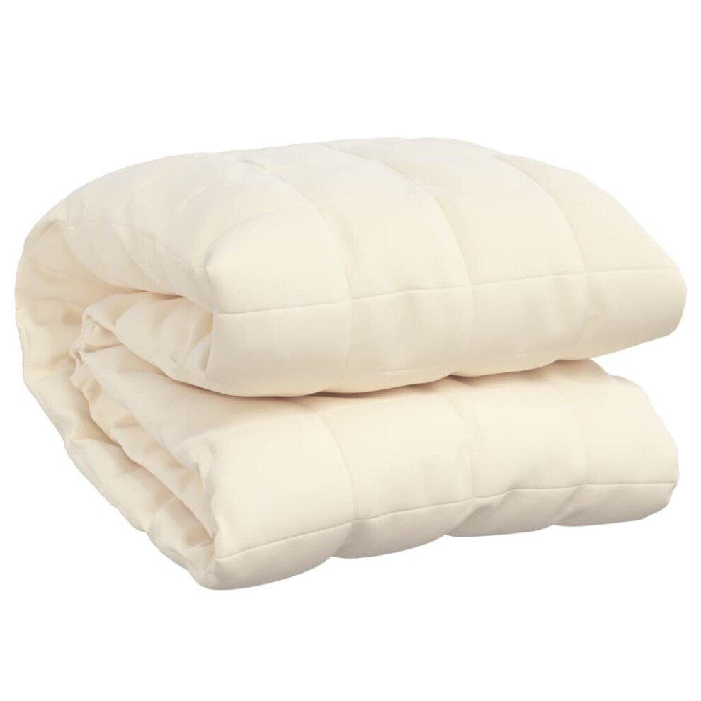 Vidaxl (Cream, 150 X 200 Cm/7 Kg) Weighted Blanket Bedding Anxiety Blanket Bedroom Quilt Blanket Fabric