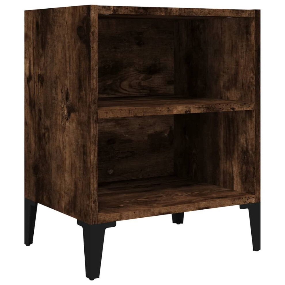 Vidaxl (Smoked Oak, 1) 1/2X Bed Cabinet With Metal Legs 40X30x50 Cm Nightstand Multi Colors