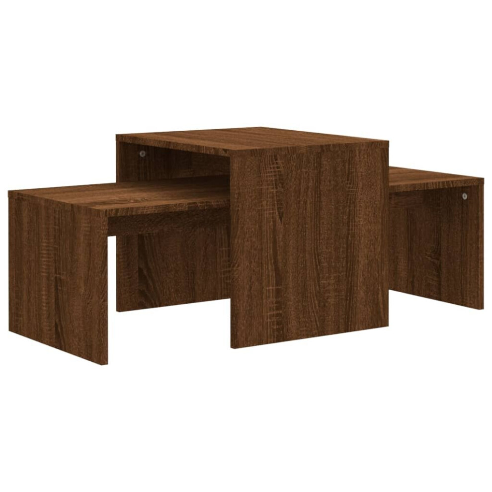 (Brown oak) vidaXL Coffee Table Set Engineered Wood Living Room Sofa Table Multi Colours