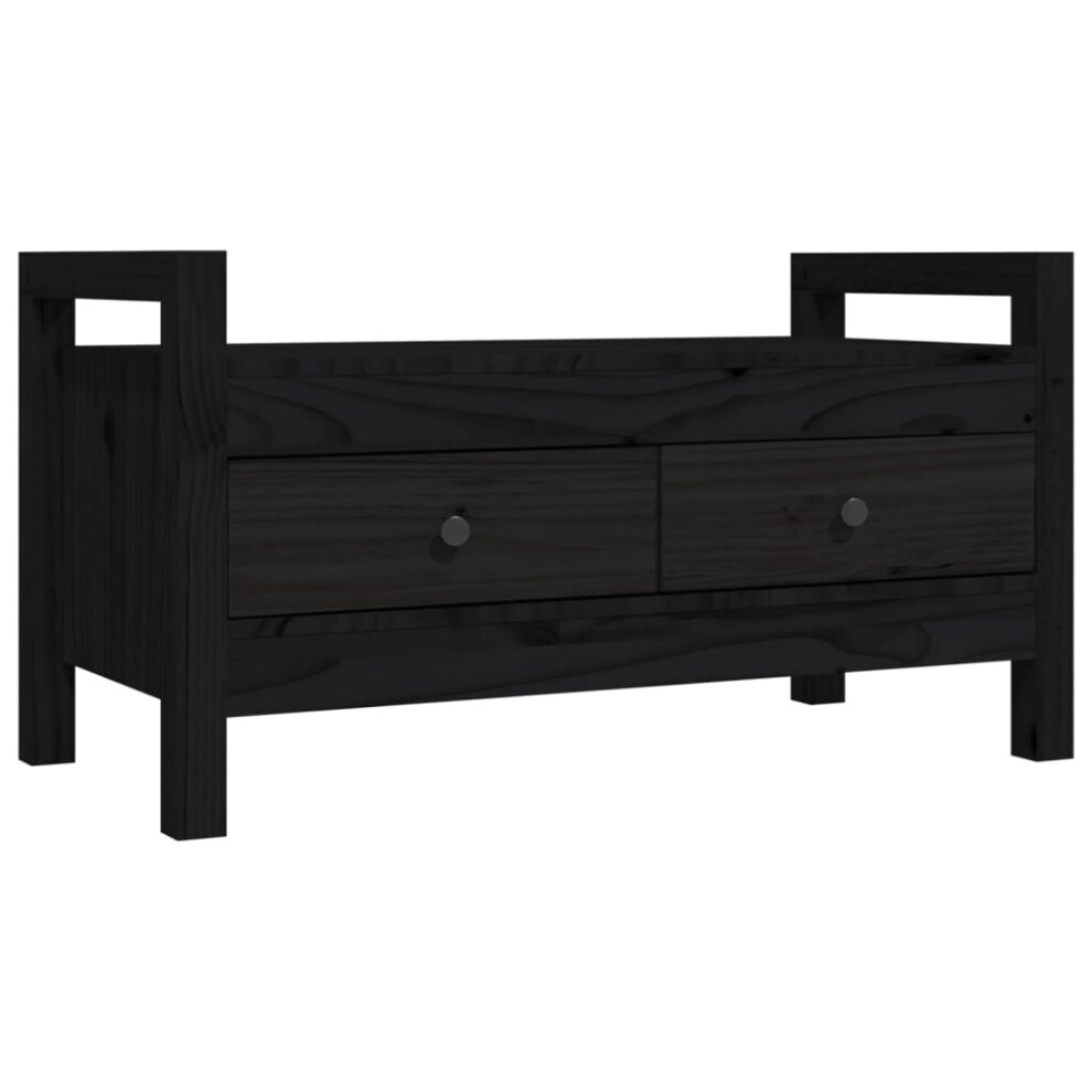 (Black, 80 x 40 x 43 cm) vidaXL Solid Wood Pine Hall Bench Chair Multi Colours 80x40x43 cm/80x40x60 cm