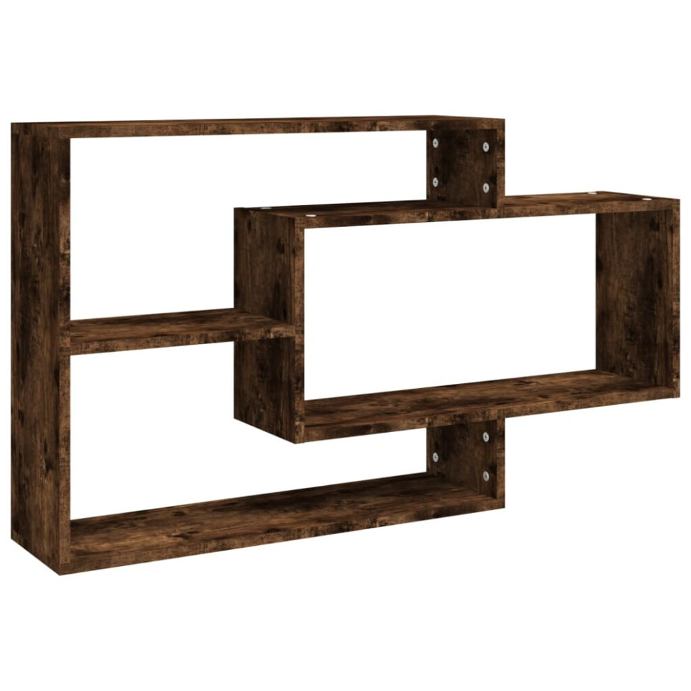 Vidaxl (Smoked Oak) Wall Shelves Floating Rack Display Shelf Bookshelf Engineered Wood