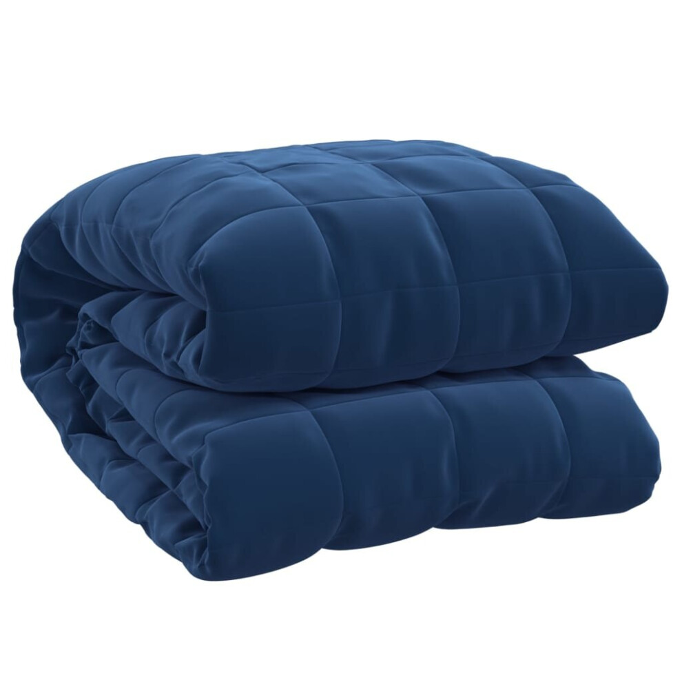 Vidaxl (Blue, 235 X 290 Cm/15 Kg) Weighted Blanket Bedding Anxiety Blanket Bedroom Quilt Blanket Fabric