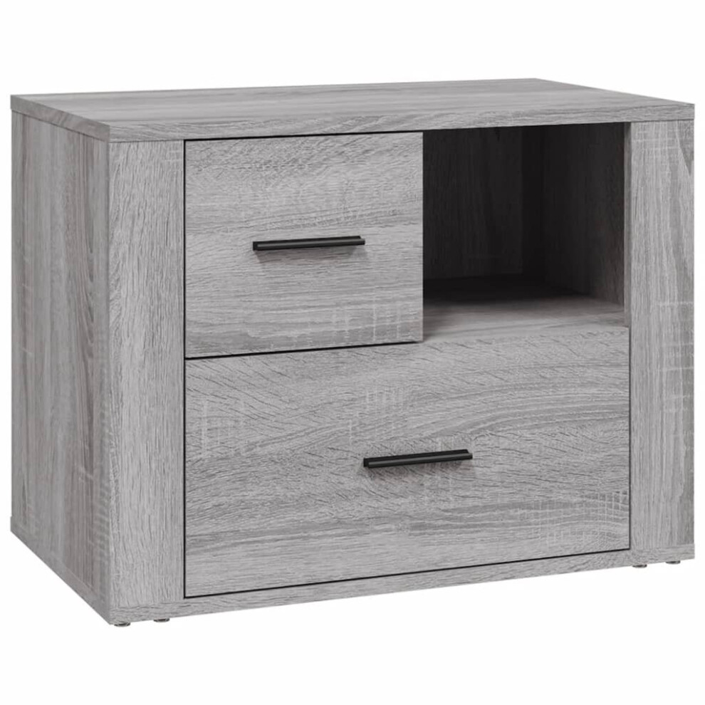 Vidaxl (Grey Sonoma) Bedside Cabinet Engineered Wood End Table Nightstand Multi Colours