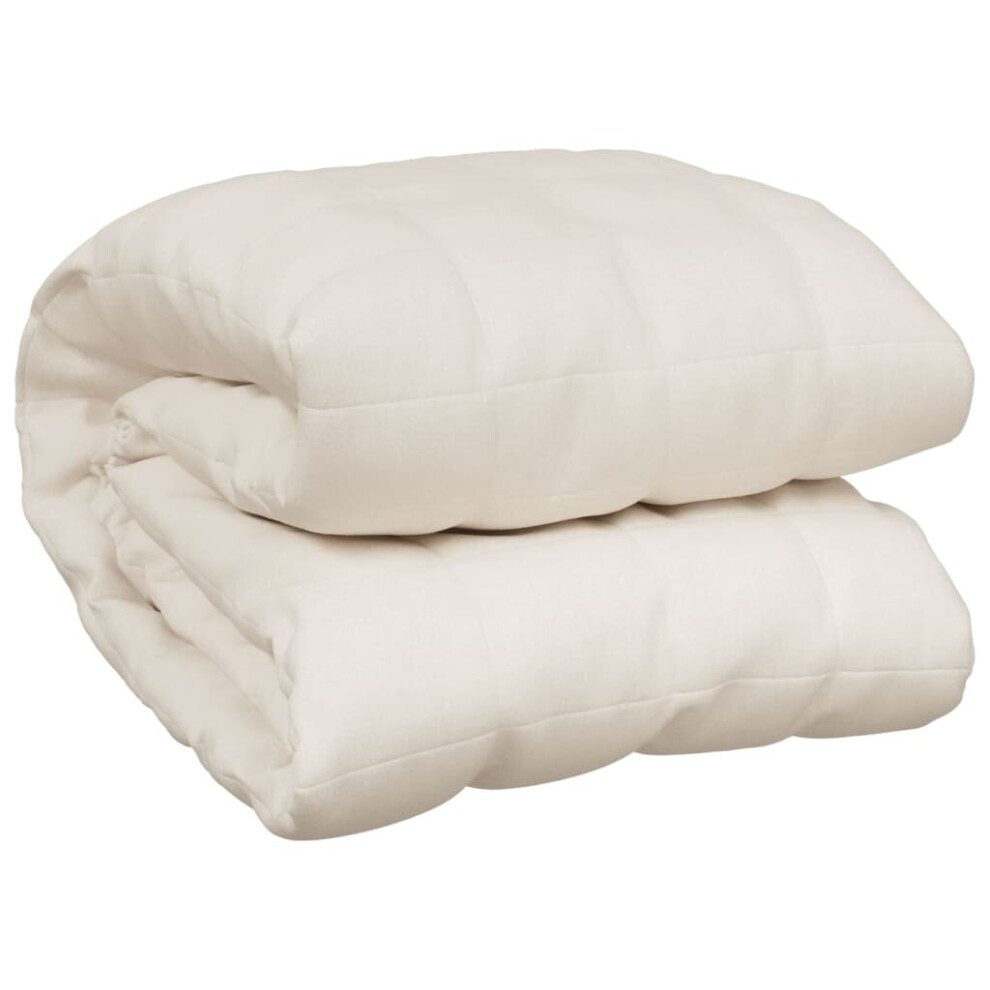 Vidaxl (, 220 X 260 Cm/15 Kg) Weighted Blanket Bedding Anxiety Blanket Bedroom Quilt Blanket Fabric Cream