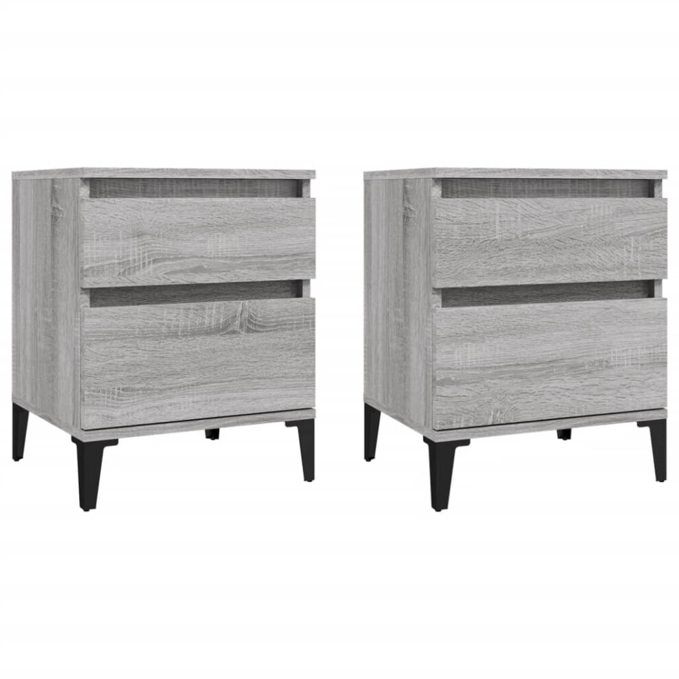 Vidaxl (Grey Sonoma, 2 X Bedside Cabinet) 1/2X Bedside Cabinet Nightstand End Table Telephone Stand Multi Colours