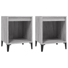 (Grey sonoma, 2 x Bedside cabinet) vidaXL 1/2x Bedside Cabinet White Nightstand Telephone Stand Multi Colours
