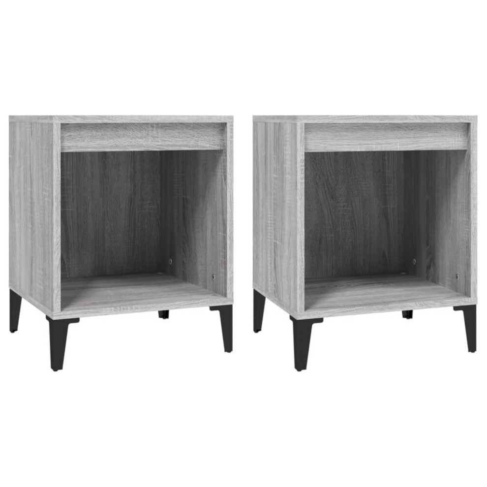 Vidaxl (Grey Sonoma, 2 X Bedside Cabinet) 1/2X Bedside Cabinet White Nightstand Telephone Stand Multi Colours