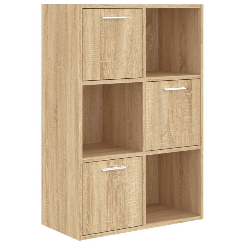 vidaXL Storage Cabinet Sonoma Oak Engineered Wood Bedroom Living Room Shelf