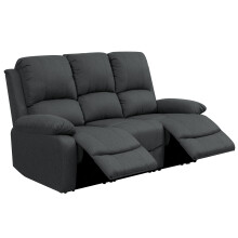 (Dark Grey, 3 Seat Only) Reclining Luxury Fabric Sofa Set In Light Grey or Dark Grey- 3 Piece, 2 Piece, Armchair
