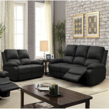(Dark Grey, 3+2 Set) Reclining Luxury Fabric Sofa Set In Light Grey or Dark Grey- 3 Piece, 2 Piece, Armchair