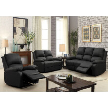 (Dark Grey, 3+2+1 Set) Reclining Luxury Fabric Sofa Set In Light Grey or Dark Grey- 3 Piece, 2 Piece, Armchair