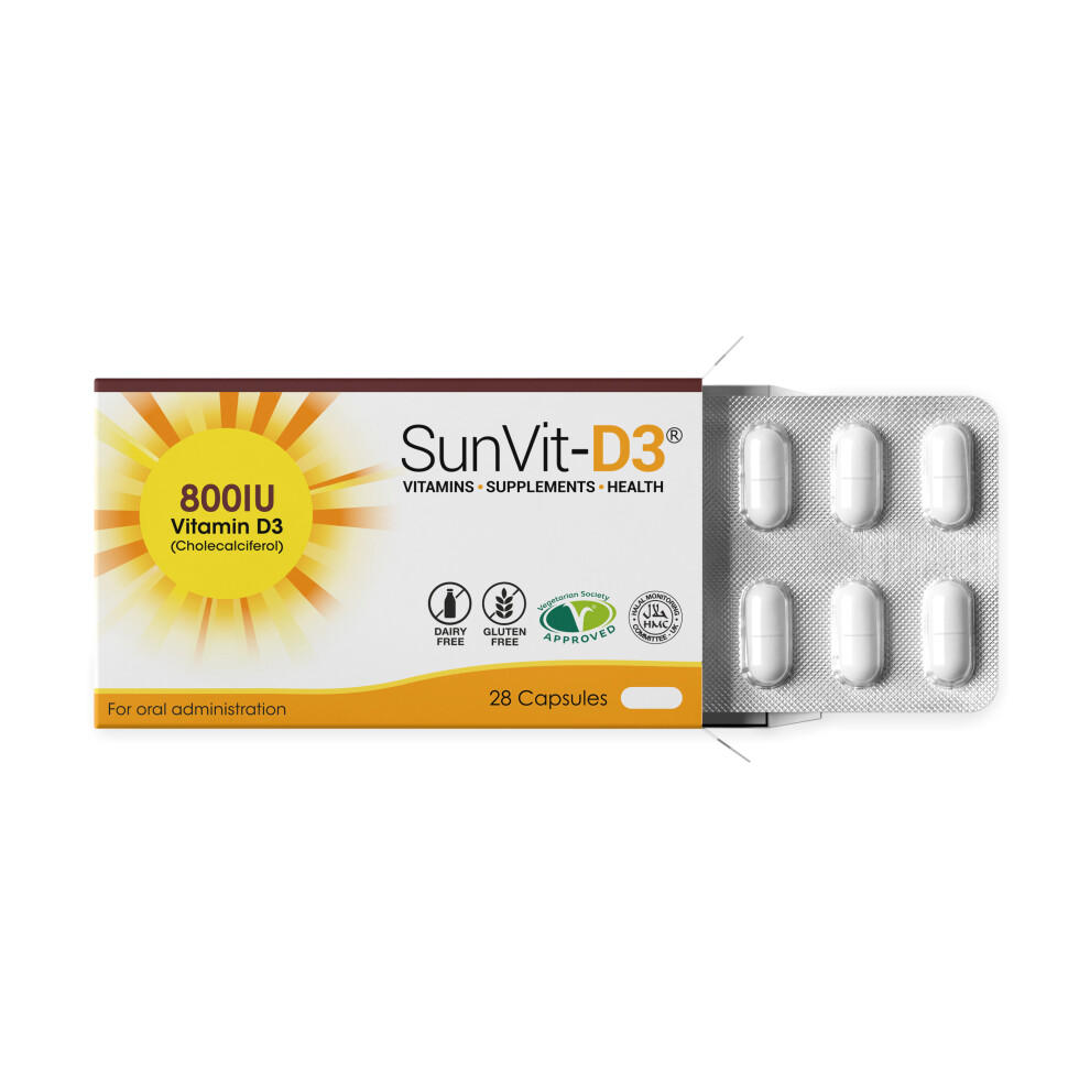 800iu Vitamin D3 Capsule Pack, 28 Daily Dose Supplement