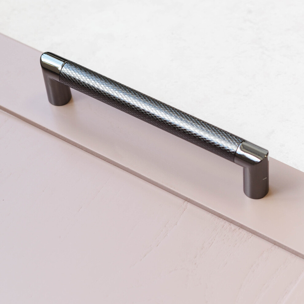 (160mm Handle) Gunmetal Chrome Knurled Long Handles 160mm & 320mm