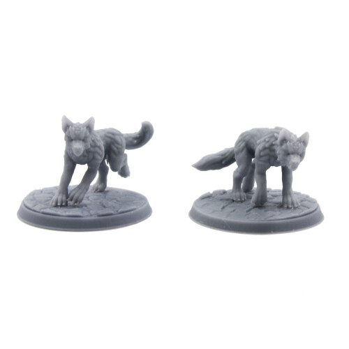 Dire Wolf Miniature Set | 2 pieces - with large 50mm bases