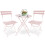 SUNMER 3-Piece Bistro Set with Foldable Table and Chairs - Pink 1