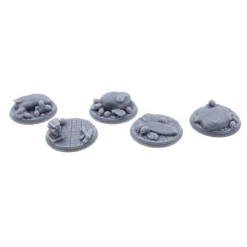 Miniature Skull Bases Set | 5 piece 25mm bases