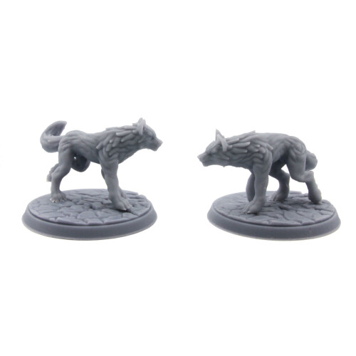 Dire Wolf Miniature Set | 2 pieces - with large 50mm bases 1