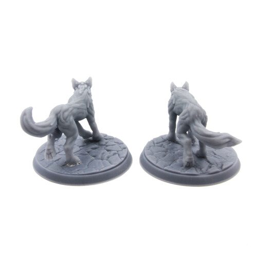 Dire Wolf Miniature Set | 2 pieces - with large 50mm bases 2