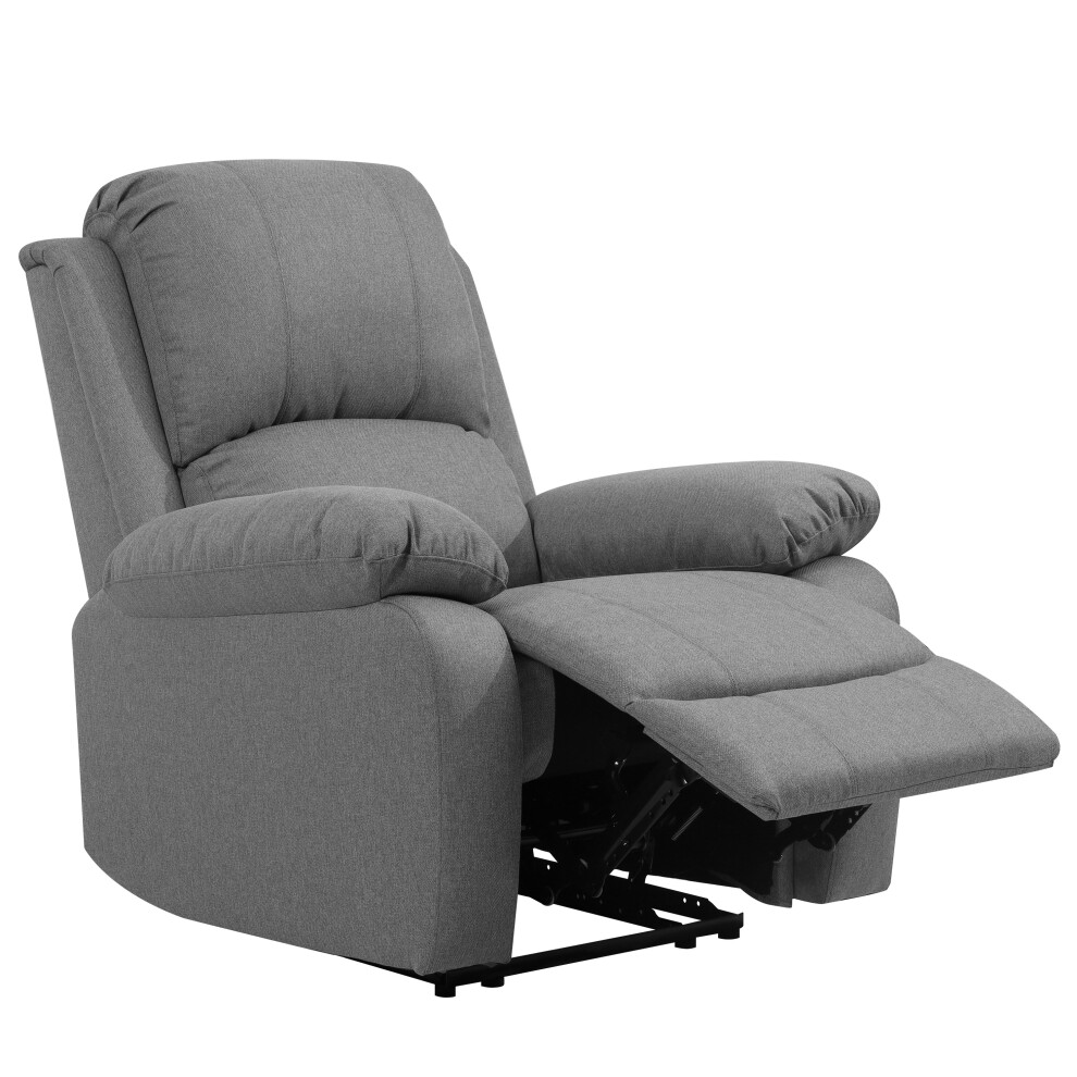 (Light Grey, Arm Chair) Reclining Luxury Fabric Sofa Set In Light Grey or Dark Grey- 3 Piece, 2 Piece, Armchair