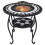VidaXL vidaXL Mosaic Fire Pit Table Black and White Ceramic Barbecue BBQ Fireplace 3
