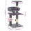 VidaXL vidaXL Cat Tree with Sisal Scratching Posts 65cm Paw Prints Grey Play Tower 4