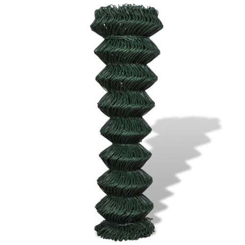 VidaXL vidaXL Chain Fence 1.5x25m Green Garden Patio Wire Mesh Panel Fencing Barrier 1