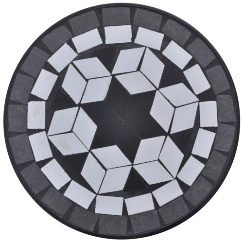 VidaXL New Balcony Mosaic Side Coffee Table Plant Flower Terrace Black Wedding Dining 2