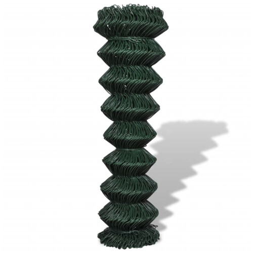 VidaXL vidaXL Chain Fence 1.5x15m Green Garden Patio Wire Mesh Panel Fencing Barrier 1
