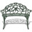 VidaXL vidaXL Garden Bench 100cm Cast Aluminium Green Outdoor Patio Park Seat Chair 2
