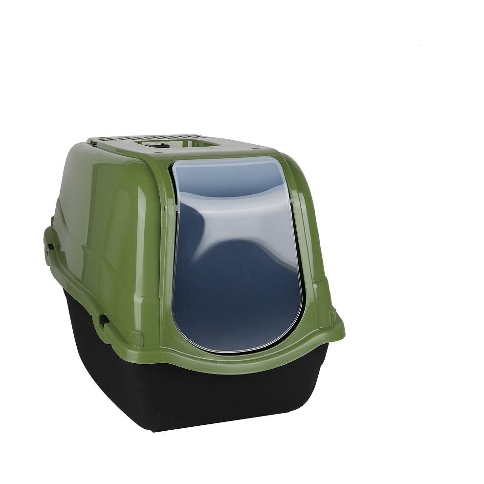 Sage Green Portable Hooded Cat Litter Box Covered Tray Hand Carry Travel Pet Toilet