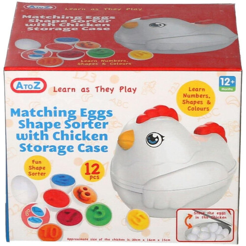 12 PCS EGG CHICKEN SHAPE SORTER NUMBERS