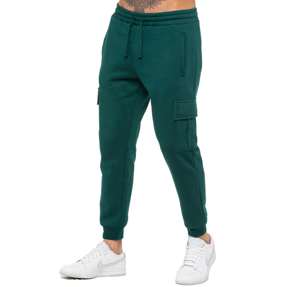 (2XL, Green) Enzo Mens Cargo Joggers