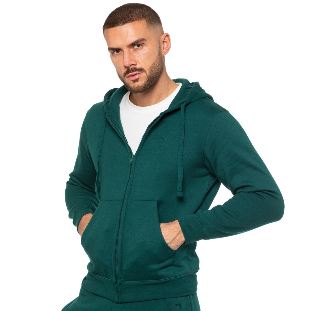 (M, Green) Enzo Mens Zip Hoodie