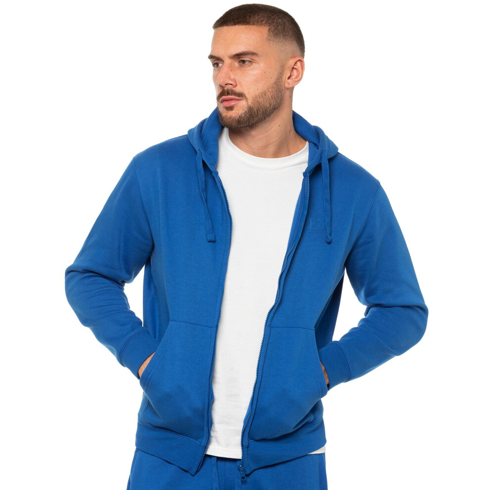 (M, Blue) Enzo Mens Zip Hoodie