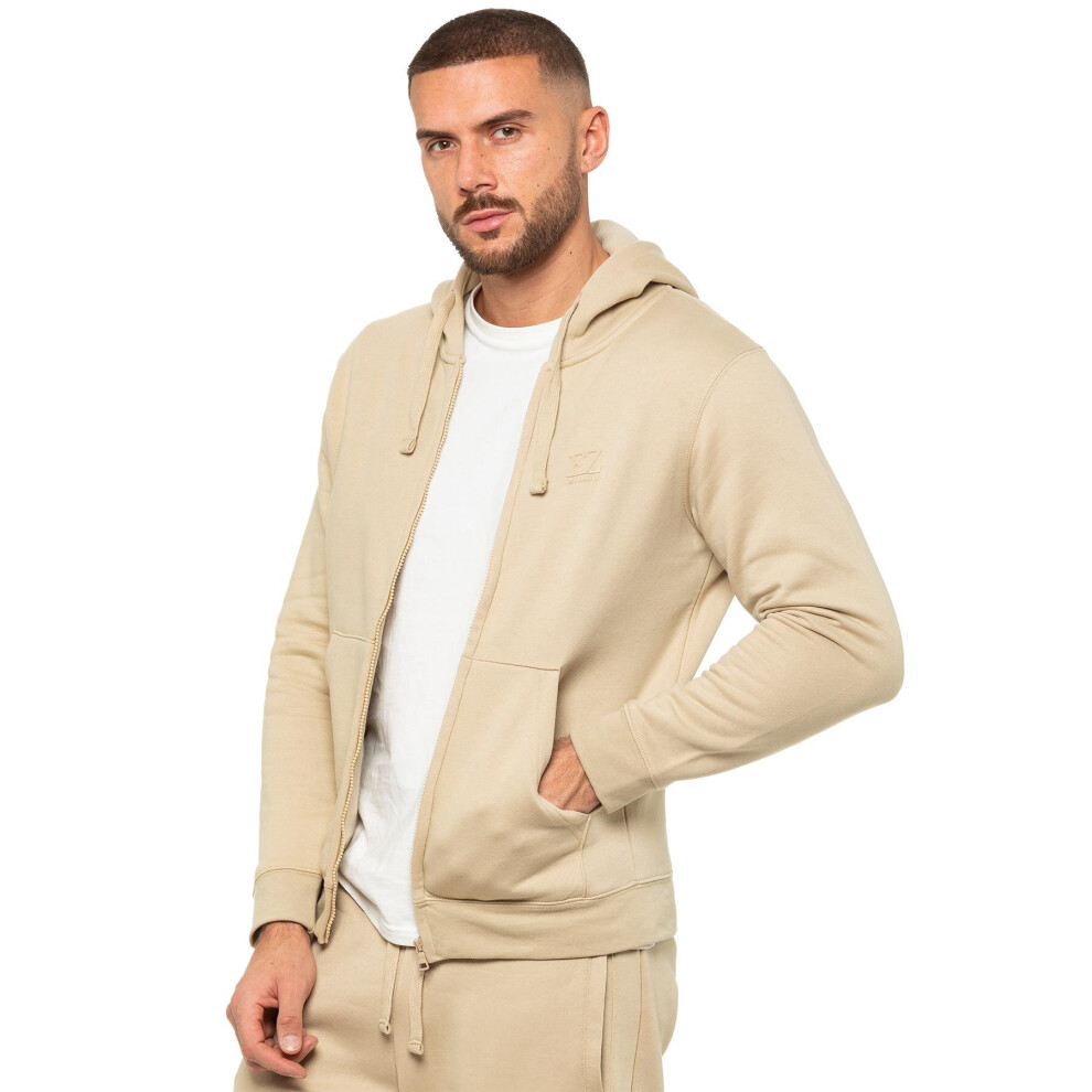 (S, Stone) Enzo Mens Zip Hoodie