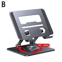 (  Grey) Adjustable Aluminum Alloy Laptop Stand 360° Rotating Bracket
