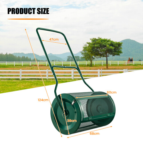 Costway 27 inch Compost Spreader Peat Moss Spreader Upgrade U-shaped Handle 1