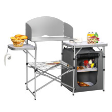 Outdoor Camping Table with Storage Lightweight & Portable Grill Table